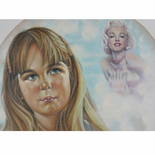 Untitled (Girl Dreaming of Marilyn Monroe) By Anthony Sidoni Signed Oil Painting