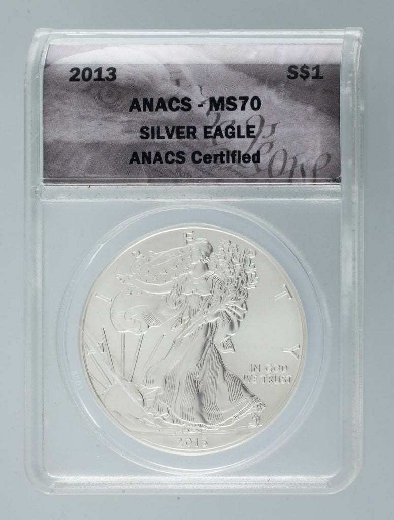 2013 1 Oz. Silver American Eagle Graded by ANACS as MS-70