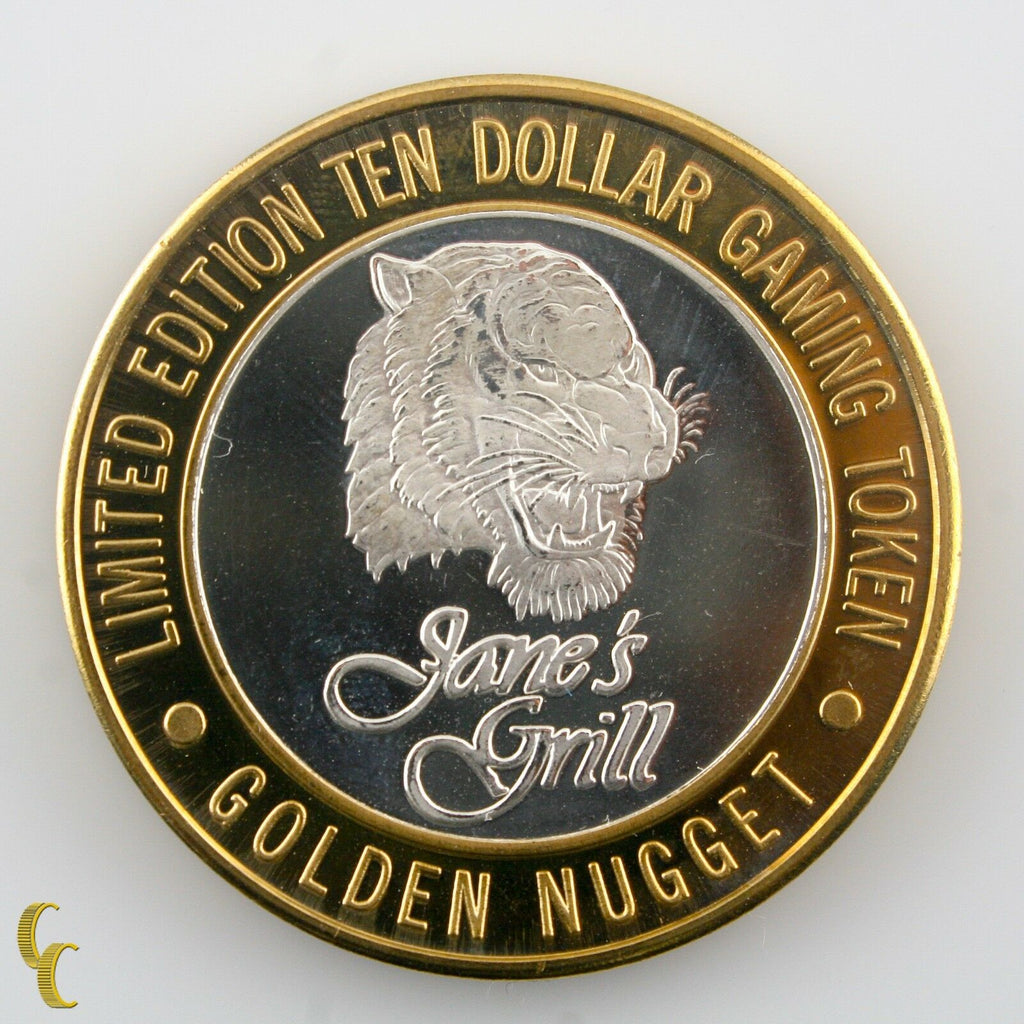 Jane's Grill $10 Golden Nugget Casino Gaming Token .999 Silver Ltd Edition