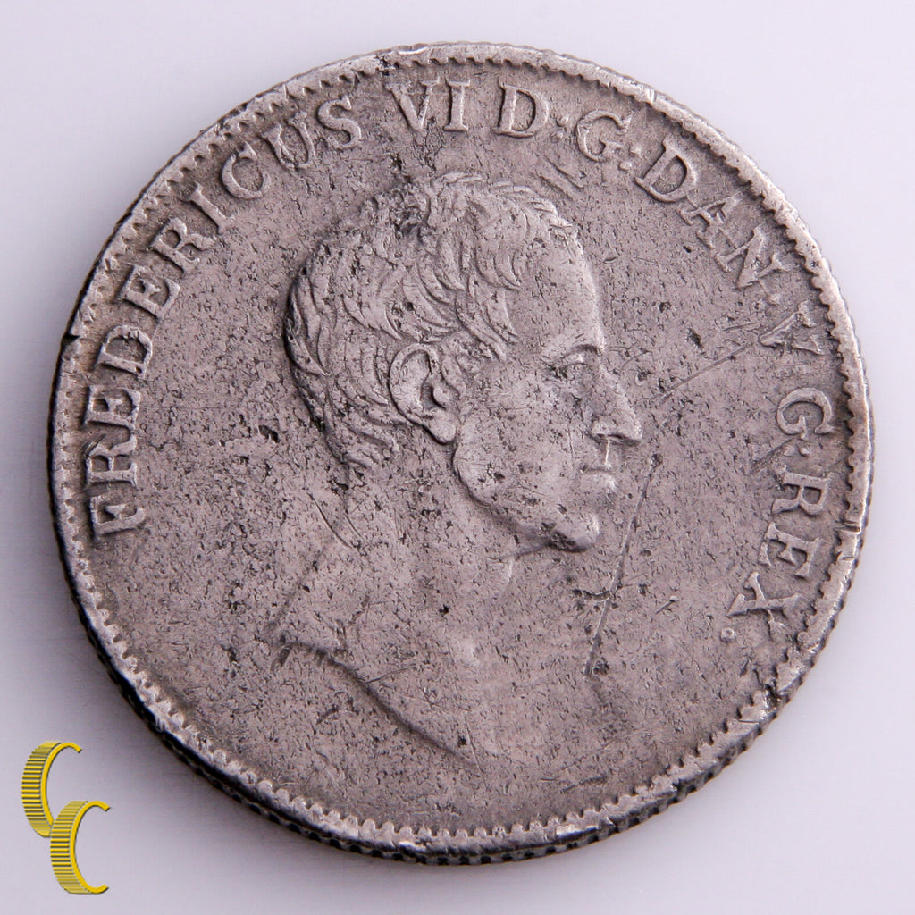 1828 Denmark Speciedaler Silver Coin, KM# 695.1