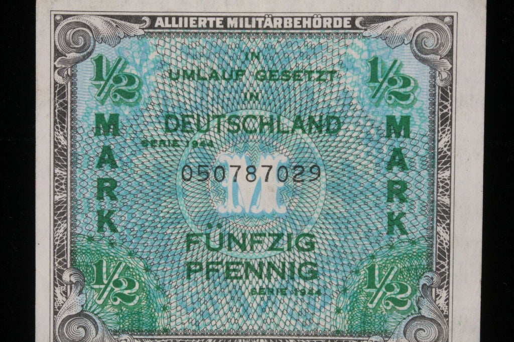1944 Allied Military Currency Germany 50 Pfennig // Almost Uncirculated (AU)