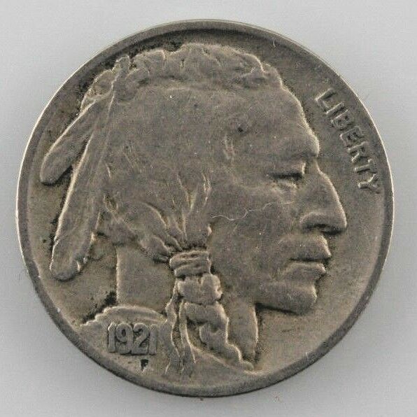 1921 Buffalo Five Cent Nickel 5C (Very Fine, VF Condition)