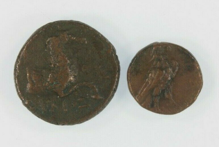 Ancient Greece 2-coin Set // 3rd Century BC Kyme / Cyme Aeolis // Vase