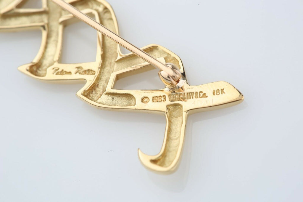 Tiffany & Co Paloma Picasso 18k Gold Pin Xs & Os Brooch Hugs & Kisses XXXOOO