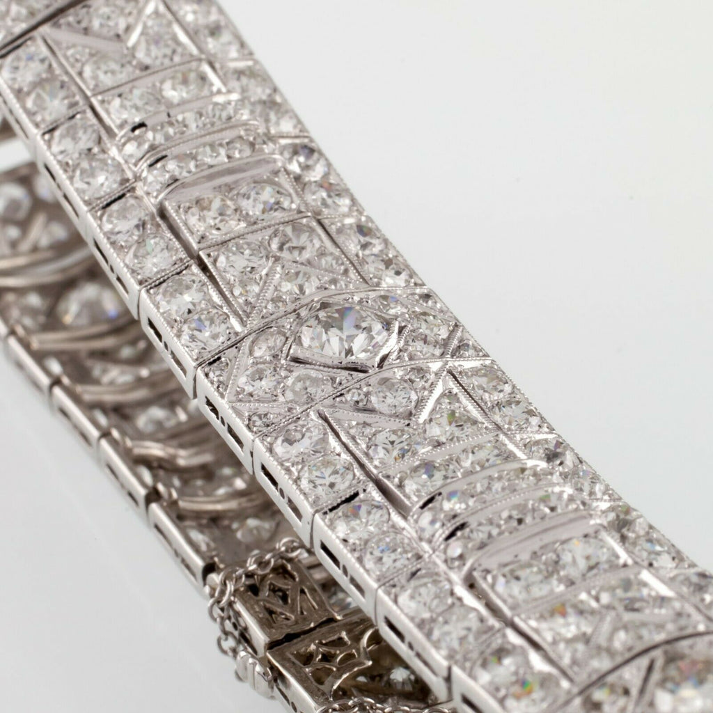 Platinum Diamond Plaque Bracelet Unique Design TDW = 21 carats