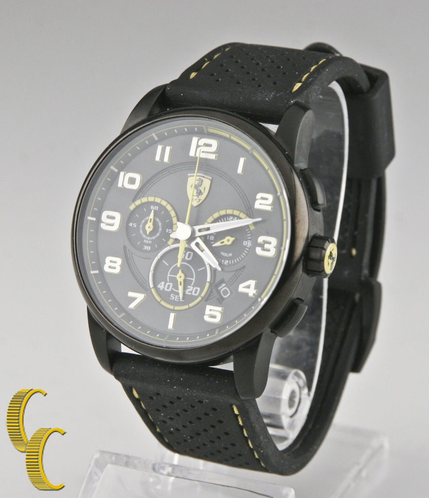 Men's Scuderia Ferrari Chronograph Watch, Black Silicone Strap 44mm 830061