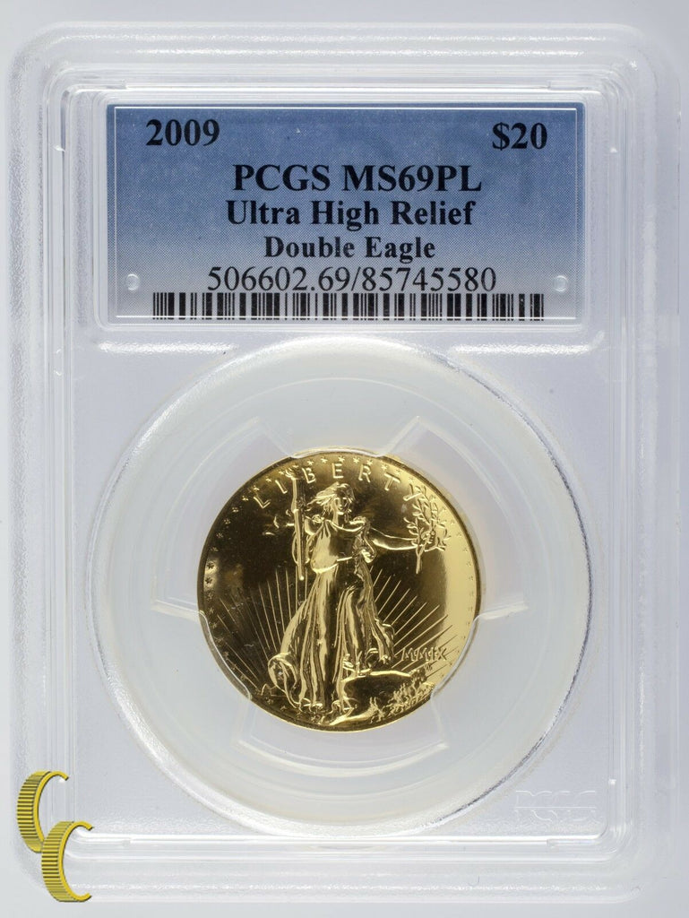 2009 20$ Ultra High Relief Double Eagle Gold PCGS Graded MS69PL