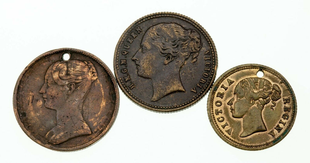 1837, 61, 62 Great Britain Queen Victoria Cumberland Jack Token Lot of 5