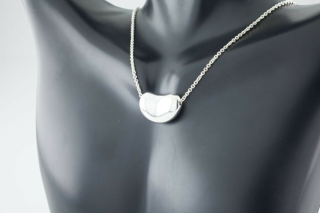 Tiffany & Co. Sterling Silver Elsa Peretti Bean Pendant w/ 18" Chain Retail $300