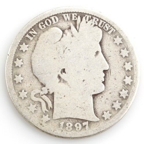 1897-O 50¢ Barber Half Dollar, AG Condition, Obverse is Full Good, Complete Rims