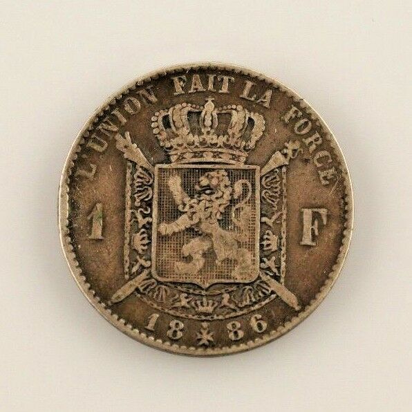 1886 Belgium Franc (VF) Very Fine Condition