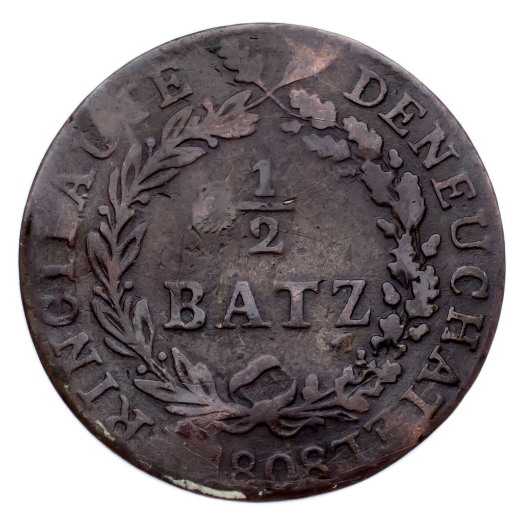 1801-1843 Swiss Cantons 1/2 Batzen, 1 & 2 Rappen Coin lot of 3 (VF)