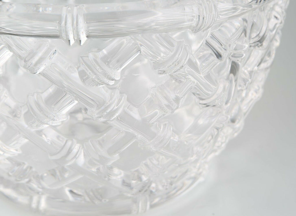 Tiffany & Co. Glass Bamboo Lattice Design Bowl 9" Great Condition!