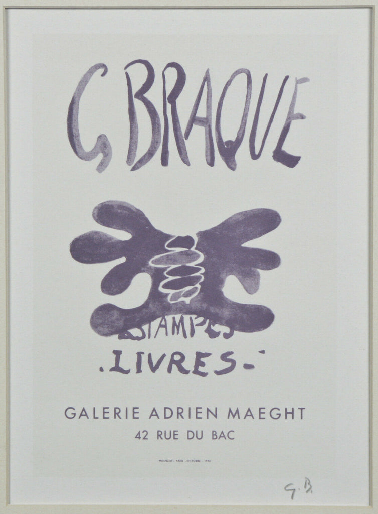 "Estampes-Livres" by Georges Braque Signed Lithograph 9"x7"