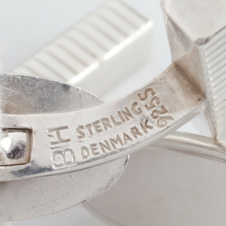 Bernhard Hertz Sterling Silver Cufflinks Made in Denmark Modernist Great!
