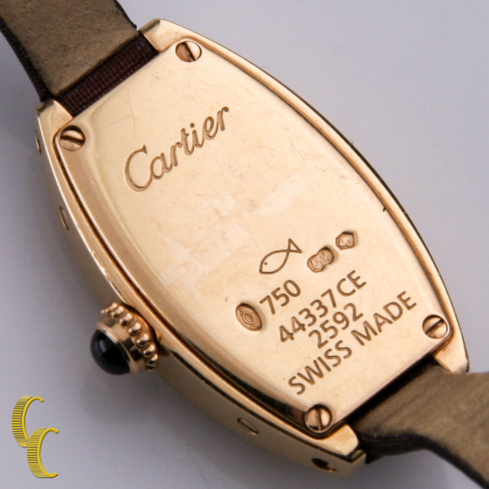 Cartier Mini Tonneau Lanieres 2592 18k Rose Gold Quartz Watch w/ Original Band