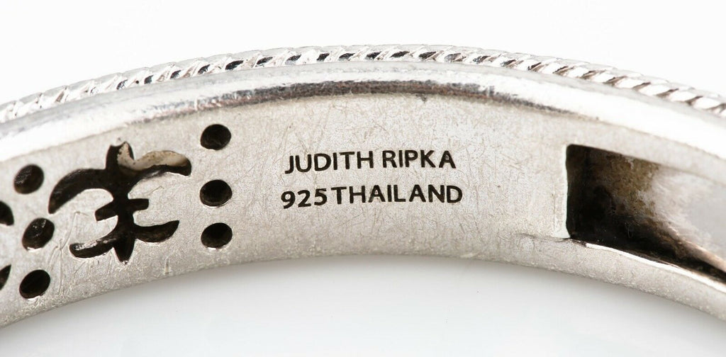 Judith Ripka Sterling Silver Smoky Topaz Hinged Cuff Bracelet Beautiful Piece!