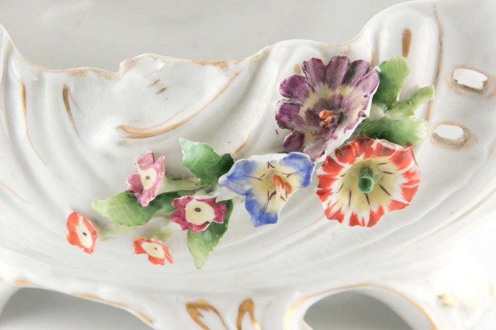 Vintage German Porcelain Floral Bowl Marked "Germany" with Von Schierholz Stamp