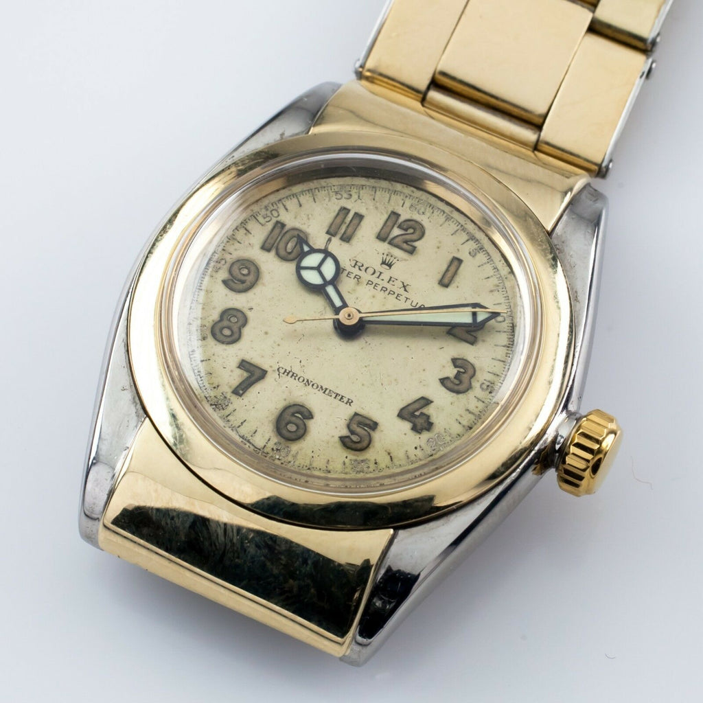 Rolex Oysterdate Perpetual Chronometer Bubbleback #3065 Men's Watch Hooded Lugs