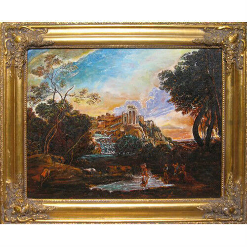Untitled (Greek Ruins w/ Figures) Framed Oil Painting 20 1/2"x24 1/2"