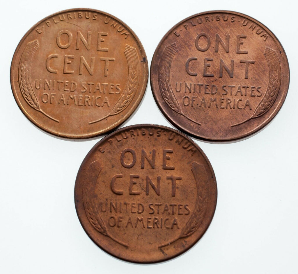 Lot of 3 Lincoln Cents (1930-P + D + S) in Choice BU Condition, Nice Year Set!