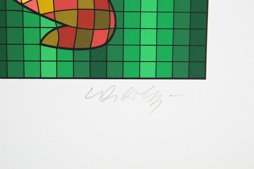 "Golfer" By Victor Vasarely Signed Limited Edition of 300 Silkscreen 14 1/2"x18"