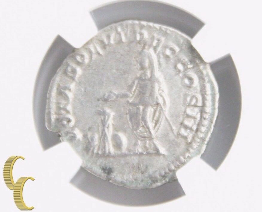 208 AD Caracalla AR Denarius (Ch-VF NGC) VOTA SOLVT DEC COS III Silver RIC-204
