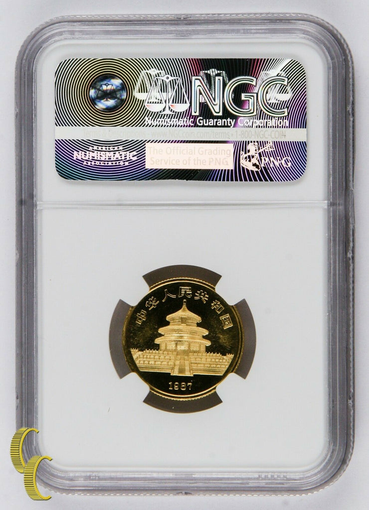 1987-S China G25Y Gold 1/4 Ounce Panda Graded by NGC as MS-68