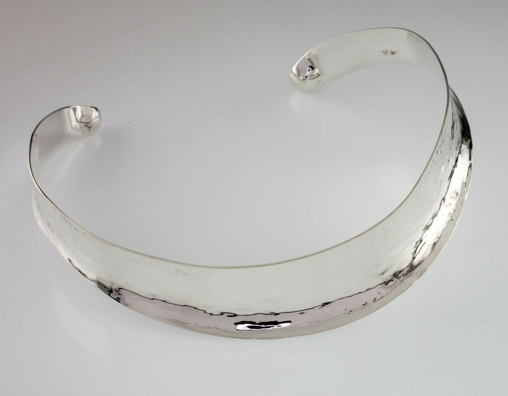 Allan Adler Sterling Silver Hammered Collar Necklace Gorgeous!