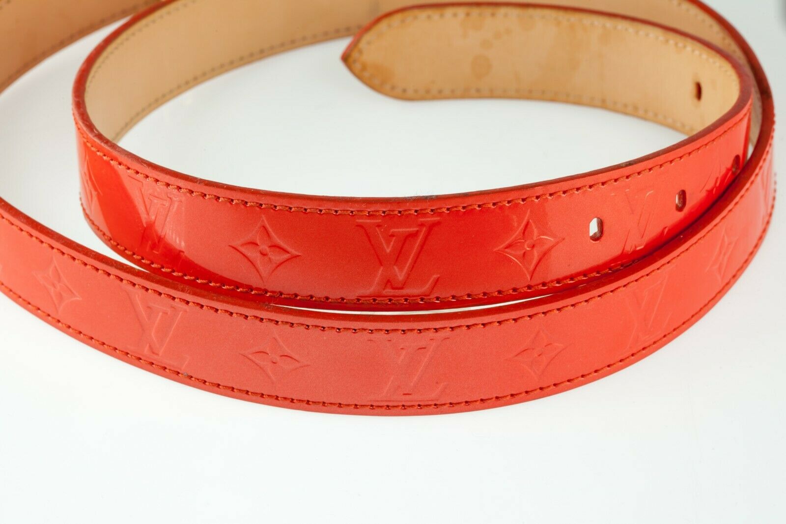 Louis Vuitton Ceinture Vernis Phoenix Orange Sunset Patent Leather Bel –  DMND Limited