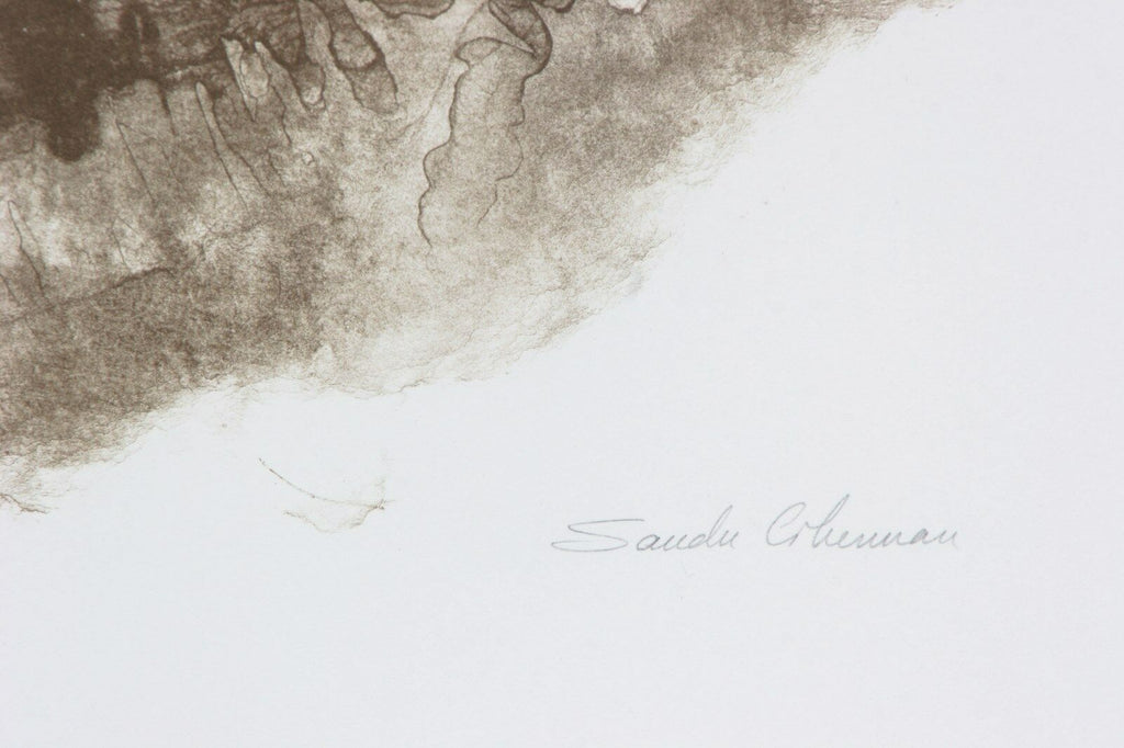 "PORTRAIT OF A WOMAN" BY SANDU LIBERMAN SIGNED SEPIA LITHOGRAPH AP CoA 30 X 22