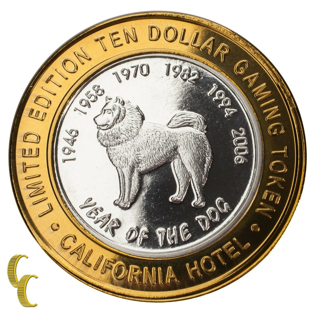 Sam Boyd's Las Vegas $10 Gaming Token Year of the Dog 999 Fine Silver