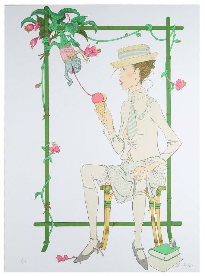 "Ice Cream" by Philippe Noyer Signed Lithograph LE of 220 22 x 29 3/4" w/ CoA