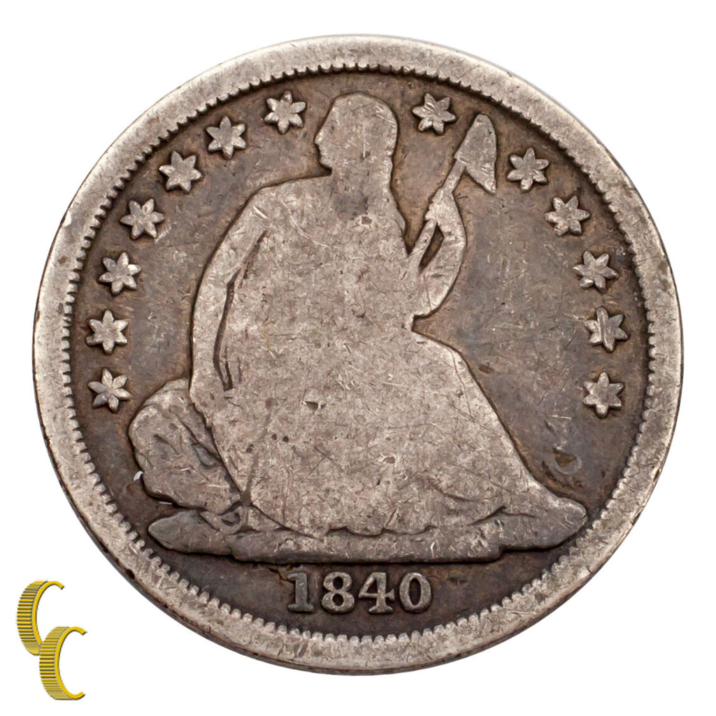 1840-O No Drapery Silver Seated Liberty Dime 10C (Good, G Condition)