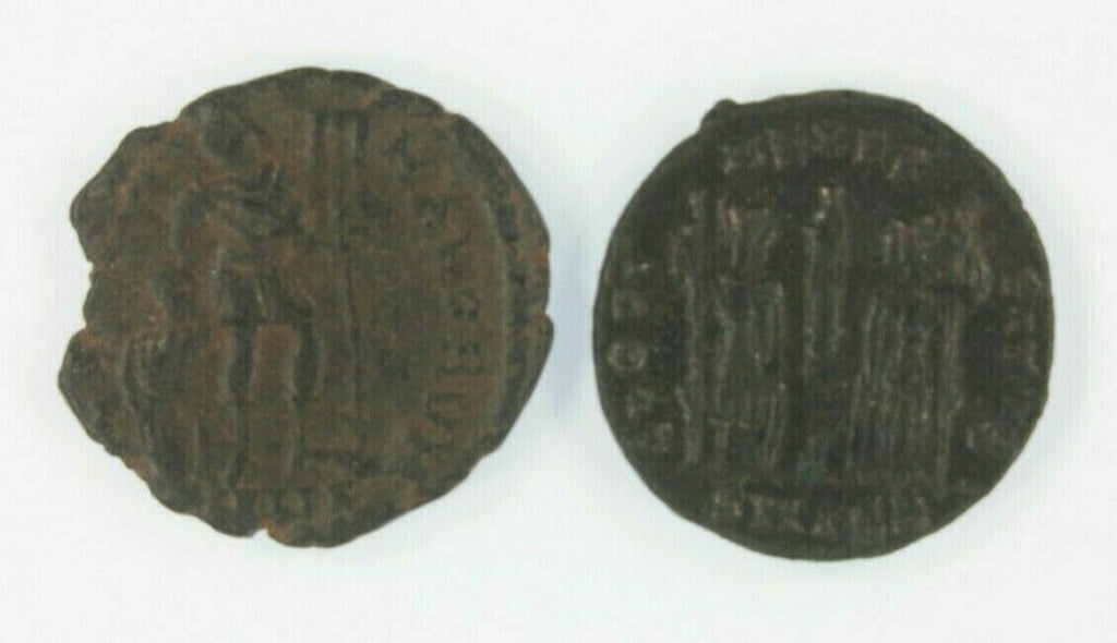Ancient Roman 2-Coin Lot // Emperor Constantine the Great & Emperor Valens