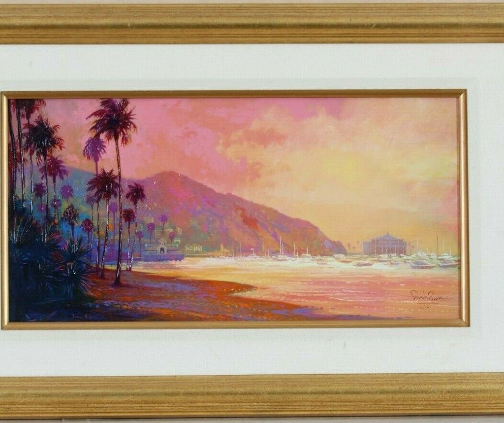 "Morning Haze Catalina" by Simon Bull Giclee on Canvas LE Oil Sketch on Verso
