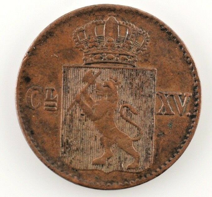 1867 Norway 1/2 Skilling (XF) Extra Fine Condition