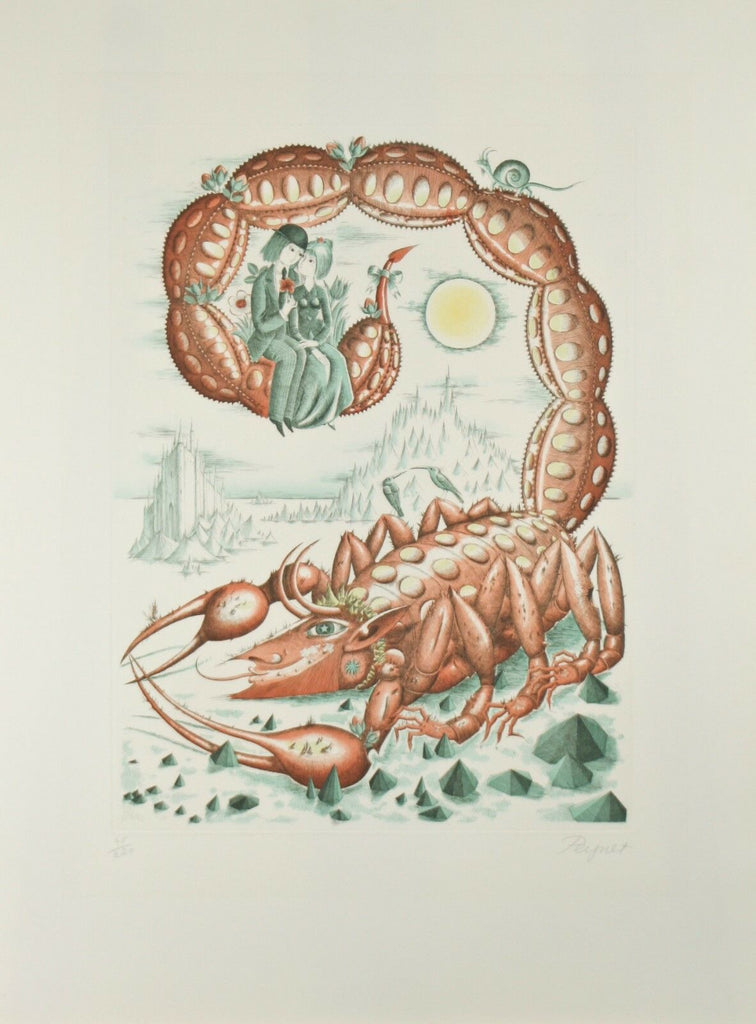 "Le Scorpion" by Raymond Peynet Signed Ltd Edition #45/220 Etching 29.5"x22"