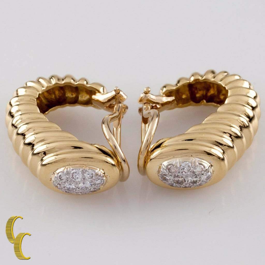 Gucci "Shrimp" Vintage 18k Yellow Gold Diamond Earrings