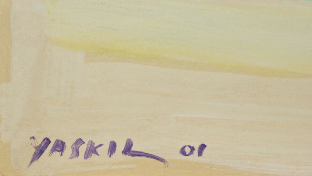 "Kibbutz" By Amos Yaskil Signed Unique Watercolor on Paper 20"x25"