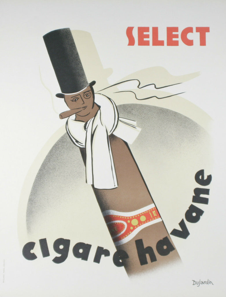 "Cigare Havane" By D Dujardin French Lithograph Poster on Paper 32 1/2"x26"
