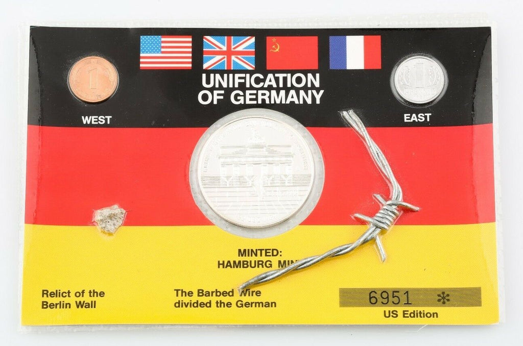 1989 UNIFICATION OF GERMANY .999 SILVER ROUND SET US EDITION 6951
