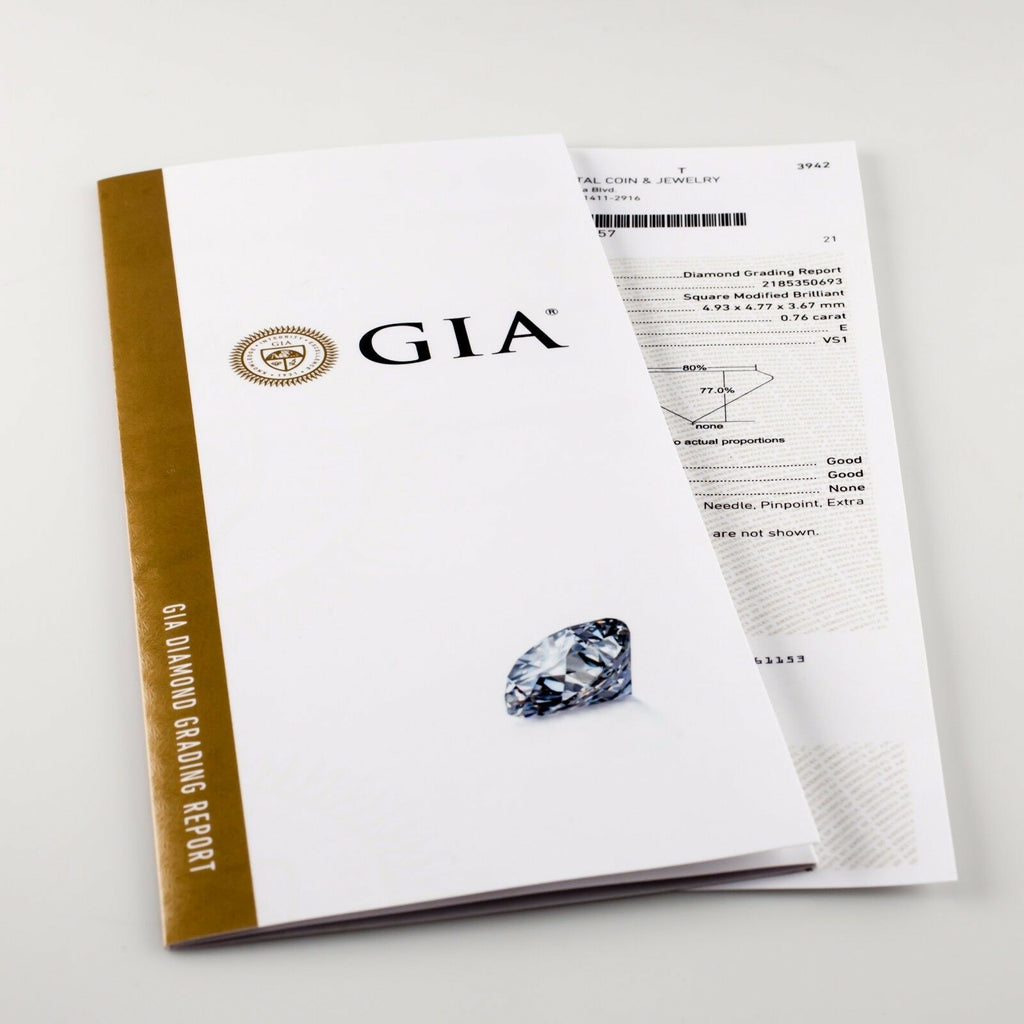 0.76 Carat Loose E / VS1 Princess Cut Diamond GIA Certified