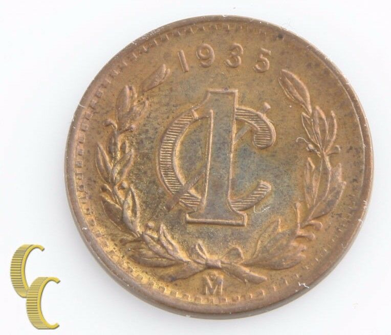 1935-Mo Mexican Un Centavo Lot (AU+, 25 coins) Mexico City One 1c KM-415