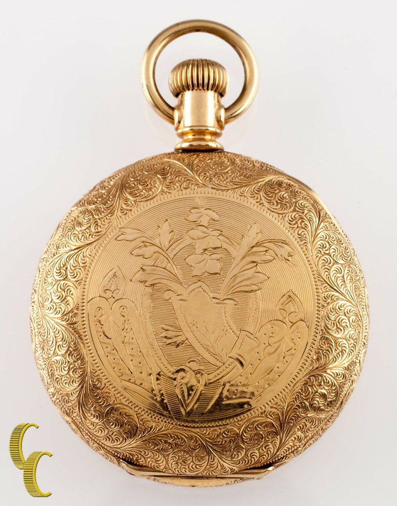 Antique Waltham Gold Filled Full Hunter Pocket Watch Size 0s 9J 1890 Grade G