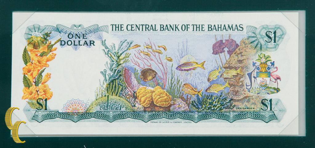 1974 $1 The Central Bank of Bahamas UNC Condition  Banknotes of all Nations