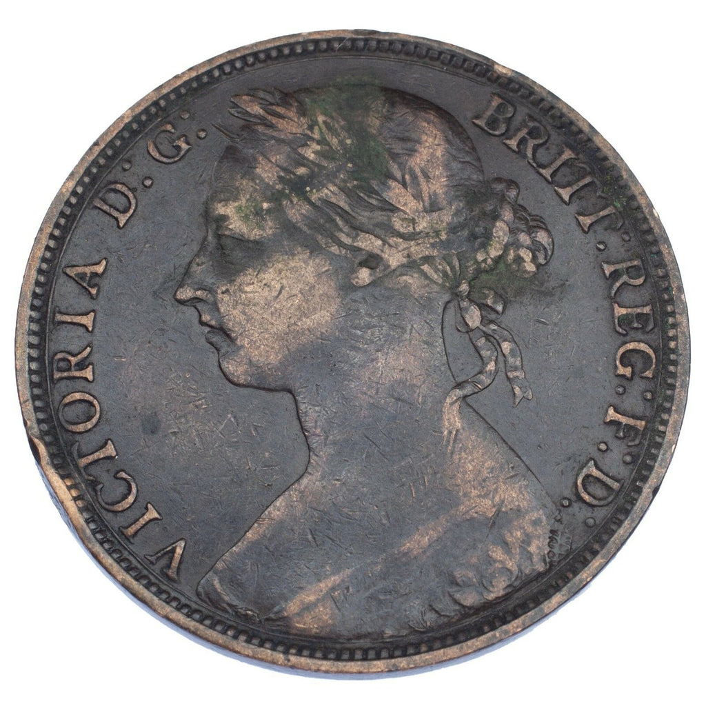 1887 Great Britain Penny  (VF+) Very Fine Plus Condition KM# 755