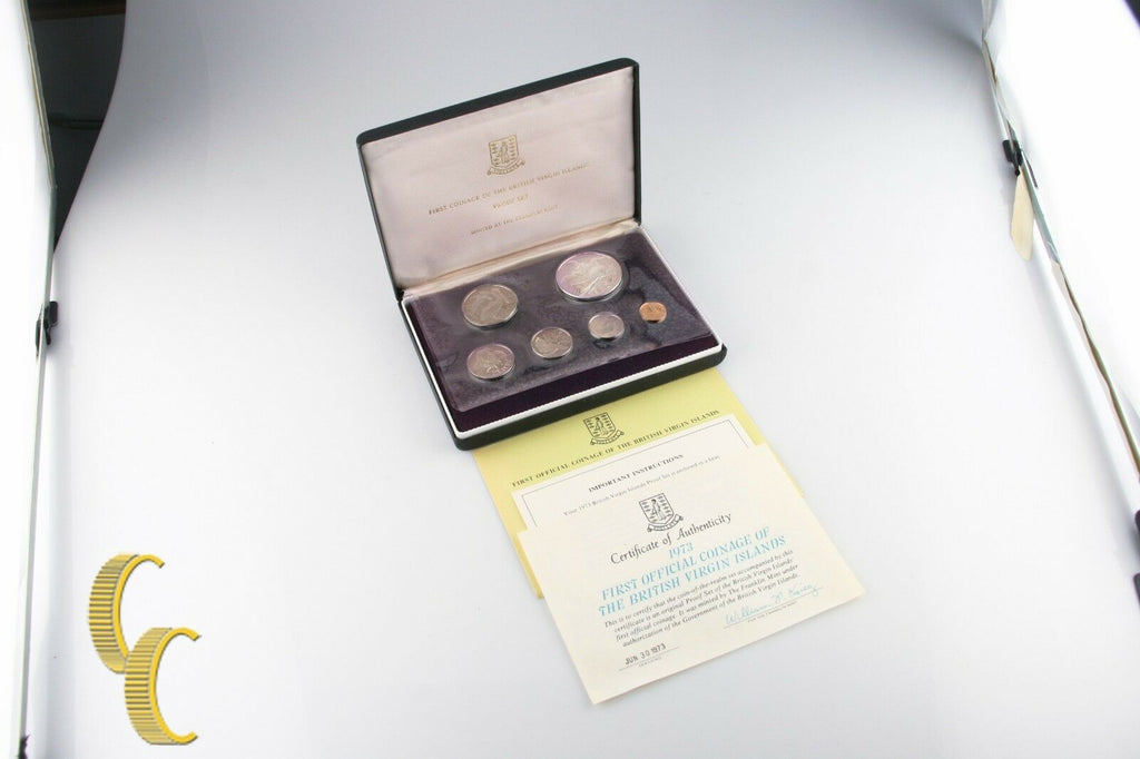 1973 British Virgin Islands Proof Set 6 Pieces w/ Box and Case