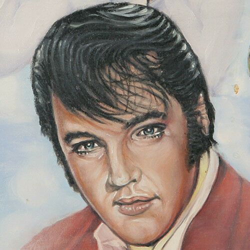 Untitled (5 Images of Elvis Presley) By Anthony Sidoni 2005 Signed Oil Painting
