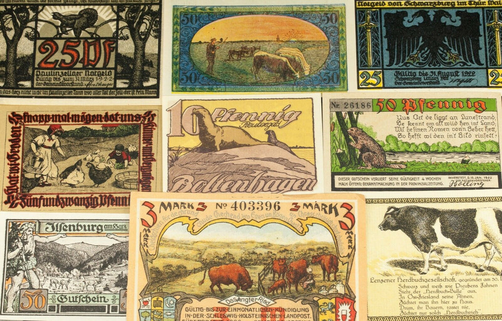 1920's Germany Notgeld Money 25pc Animals - Boltenhagen, Lenzen, Ribnitz